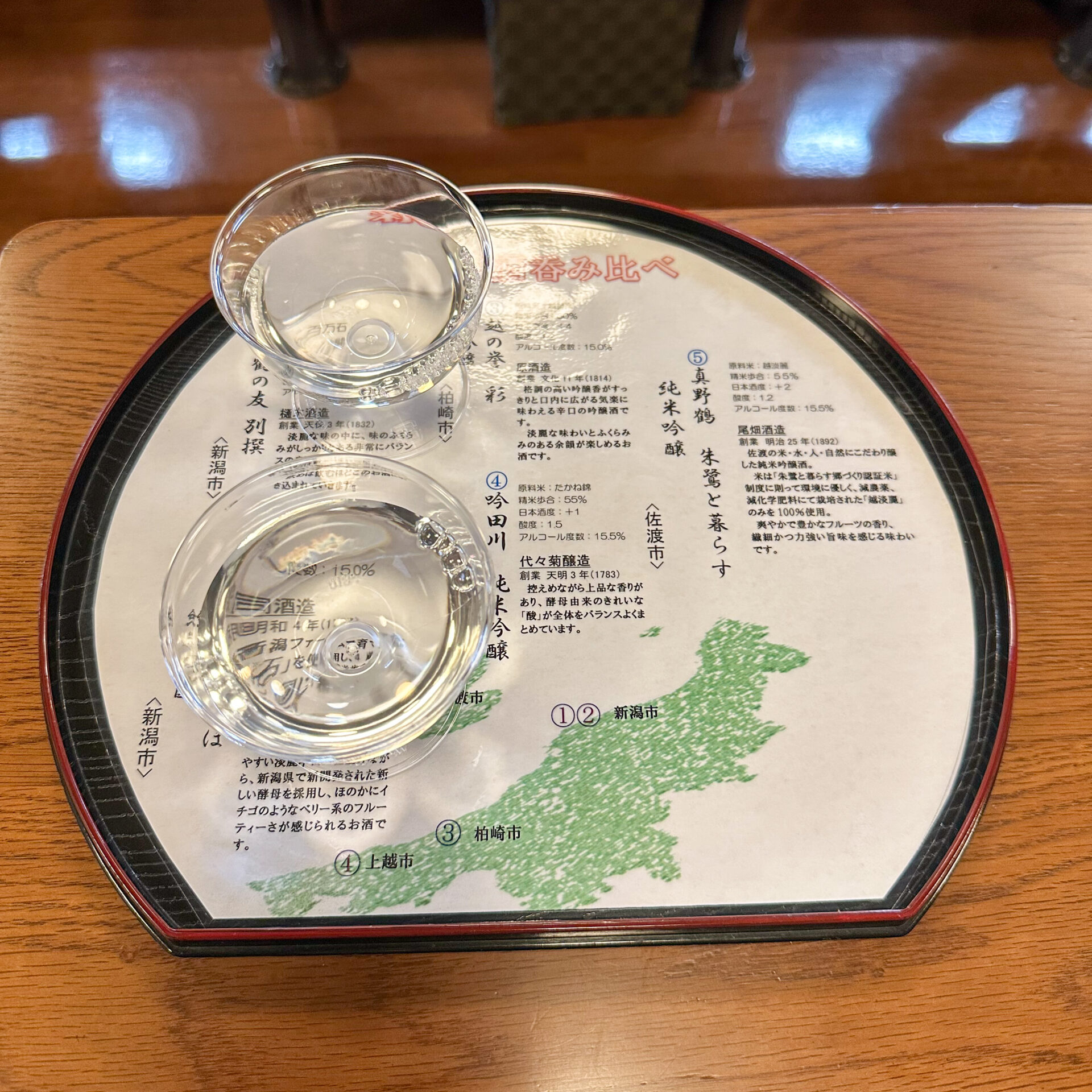 こしのしゅくら利き酒