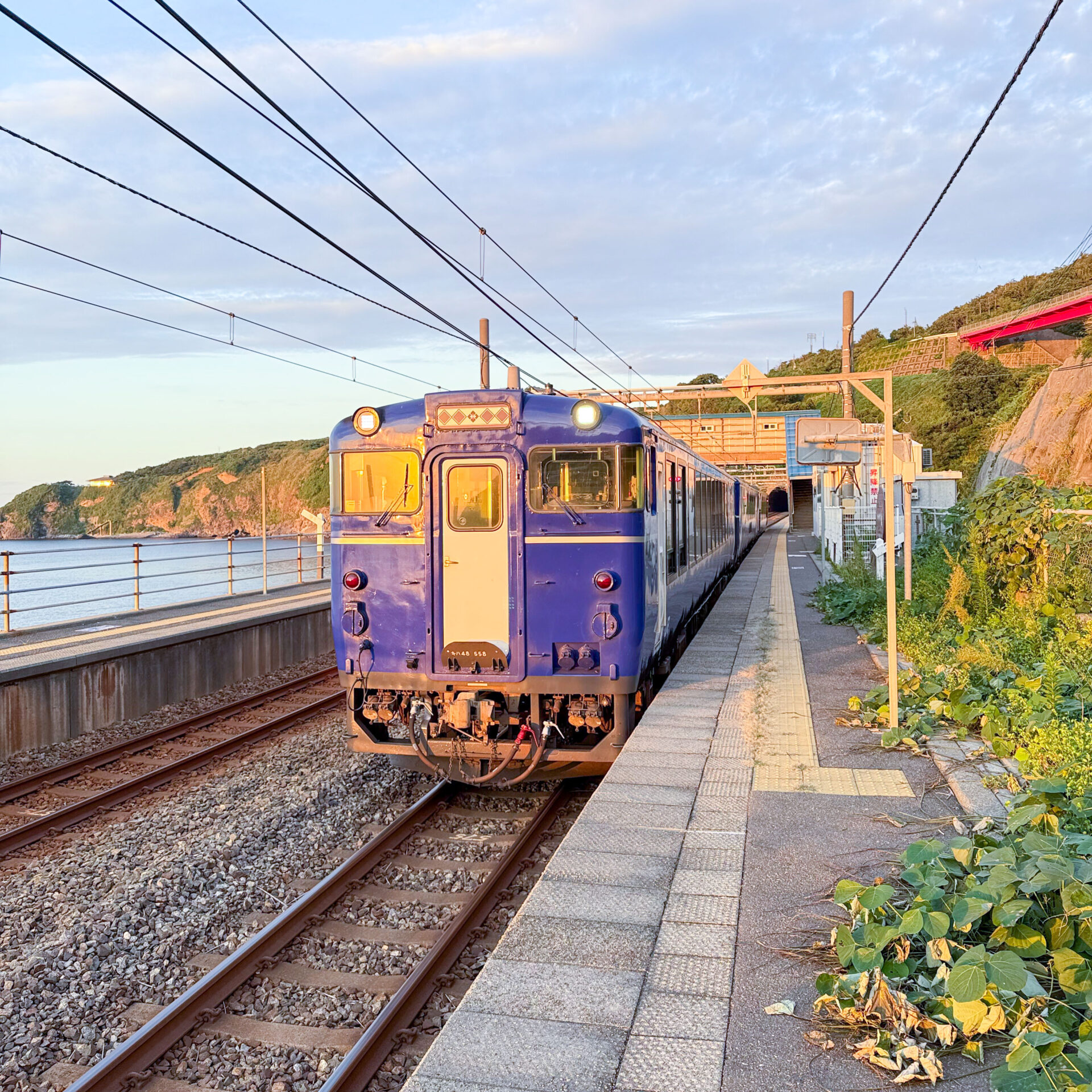 越乃しゅくら青海川駅にて
