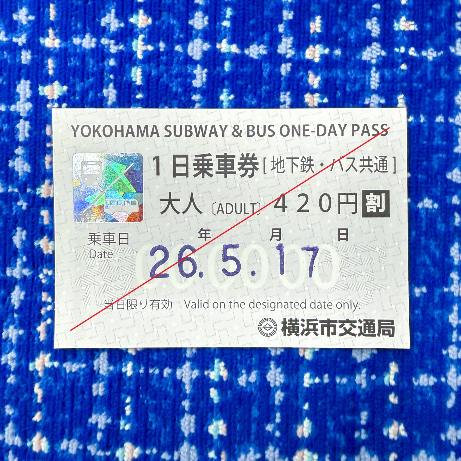 横浜市交通局地下鉄・バス一日乗車券